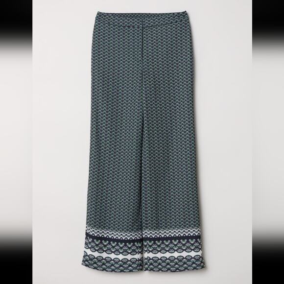 H&M wide leg printed pants size 8 - Picture 1 of 7